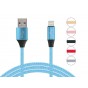 CABLE USB IPHONE NISUTA 1M DE 2.1A CON MALLA DE TELA NSCATEIP