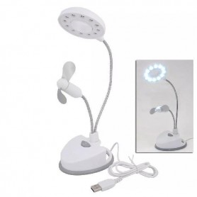 Velador De Escritorio Blanca Led Con Ventilador Lampara De Mesa Con Brazo Flexible