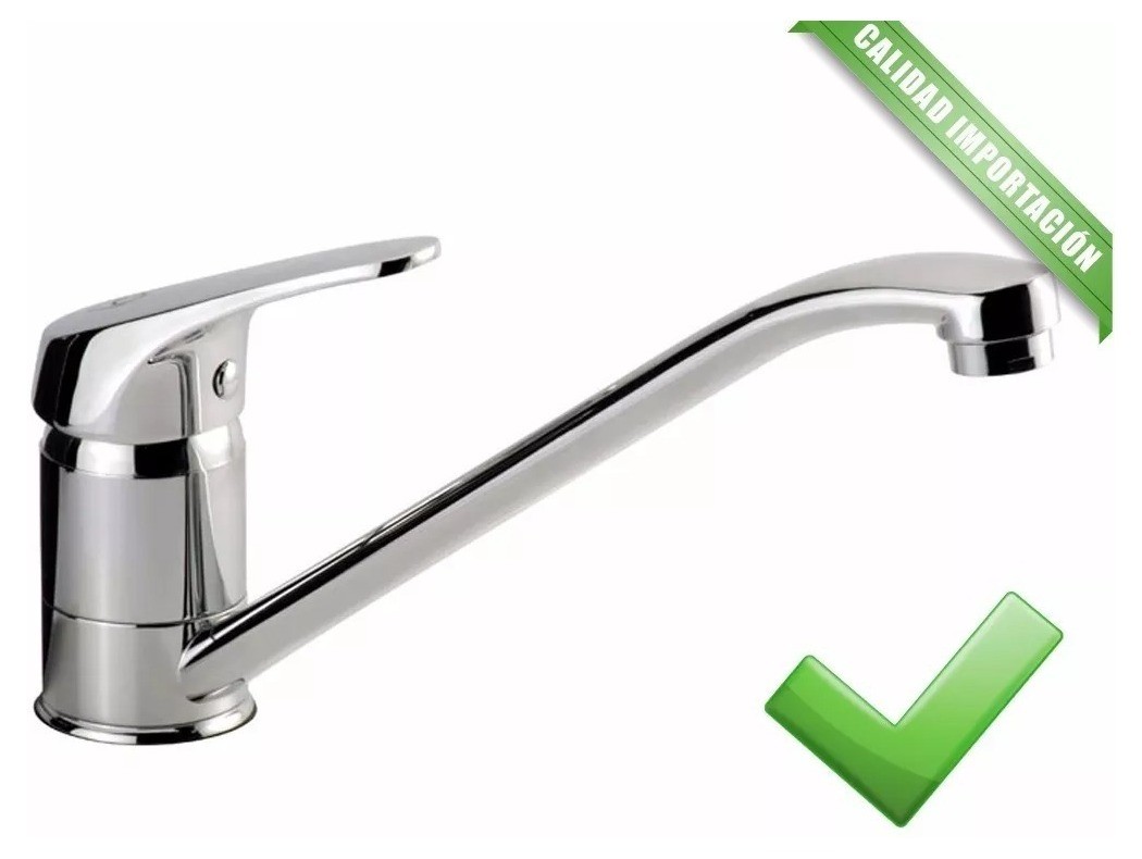 Canilla Griferia De Cocina Mesada Metalica Monocomando