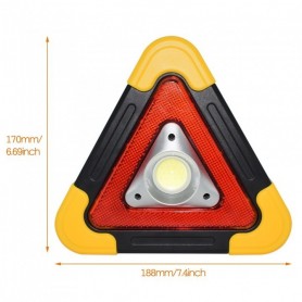Baliza Linterna Triangulo Emergencia Seguridad Recargable Solar 500 Lumens Led Cob Intermitencia Hb-6608