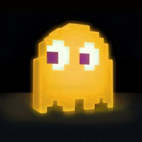 Lampara Velador Pacman Ghost Audioritmica De Escritorio Luces Colores Amarillo Vir-1338