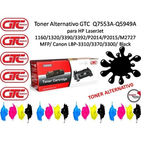 TONER LASER ALTERNATIVO GTC HP Q7553A/5949A M2727 P2014 P2015