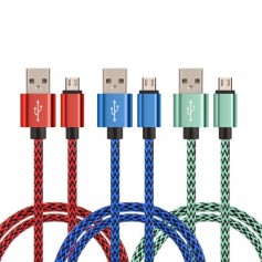 Cable Micro Usb Inova Mallado 1M Alta Velocidad Datos 3.1A Colores Varios Cab-062