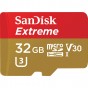 MEMORIA MICRO SD 32GB CLASE 10 SANDISK EXTREME UHS-1 U3 100MB/S 1080P 4K UHD CON ADAPTADOR SD