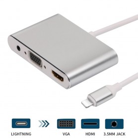 Adaptador Lighting Apple A Hdmi Vga Con Audio Alternativo Calidad Miracast