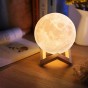 LAMPARA LUNA LLENA 3D LIGHT MOON RGB 3 COLORES