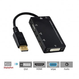ADAPTADOR DISPLAYPORT MACHO A HDMI VGA DVI-I