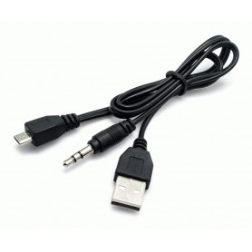 Cable Carga Usb A Micro Usb + Plug 3.5M Para Parlante Portatil