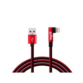 Cable Lightning Iphone Nisuta 90 Grados 1M 2.4A Malla De Tela Nscateip9