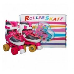 PATINES ROLLERS EXTENSIBLES 4 RUEDAS BOTAS INFANTILES ROLLERS SKATE CON BRILLO