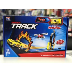 Pista De Autos Track Power Racing 14 Piezas 154Cm Giro 360Â¬Â°