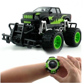 Auto Rc Control Remoto Smartwatch Monster Con 6 Comandos De Voz Con Reloj