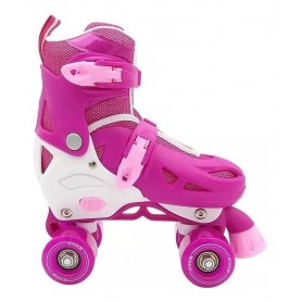 Patines Rollers Rosa Kossok 4 Ruedas De Silicona Talle S Bota Fija R01076