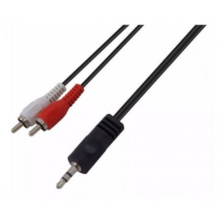 CABLE DE AUDIO MINIPLUG 3.5MM A RCA KOLKE 1,8M AUXILIAR