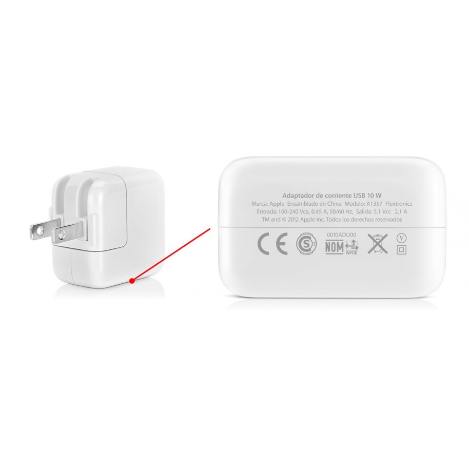 Cargador Ipad Original 12W Apple Usb Power Adapter Md836Ll/A