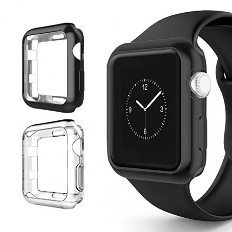 PROTECTOR SILICONA BUMPER 360 APPLE WATCH 38MM NEGRO