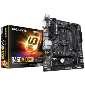 MOTHER GIGABYTE AMD GA-B450M DS3H SOCKET AM4 RYZEN DDR4 DVI-D HDMI USB 3.1