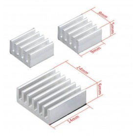 Disipadores Aluminio Kit X3 14X14 9X9 Arduino Raspberry