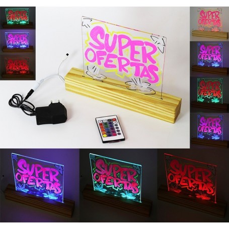 PIZARRA LED LUMINOSA RGB CONTROL REMOTO