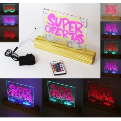 PIZARRA LED LUMINOSA RGB CONTROL REMOTO