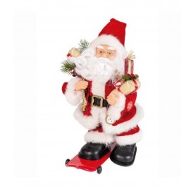 FIGURA PAPA NOEL SANTA EN PATINETA SKATE NAVIDAD