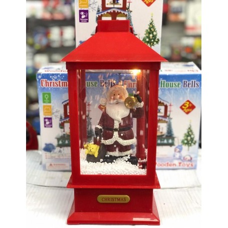 FAROL PAPA NOEL SANTA GRANDE MUSICA Y LUCES LED CON NIEVE NAVIDAD