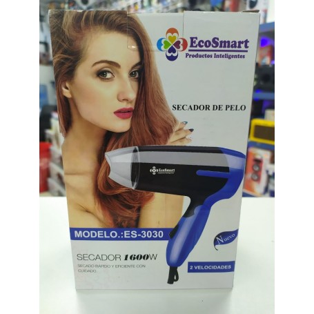 SECADOR DE PELO 1600W ECO SMART 2 VELOCIDADES ES-3030 RAPIDO Y EFICIENTE