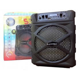 Parlante Bluetooth S36 Black Point Luz Led Subwoofer 8'' 1800Mah Usb Micro Sd Aux 10W Radio Fm