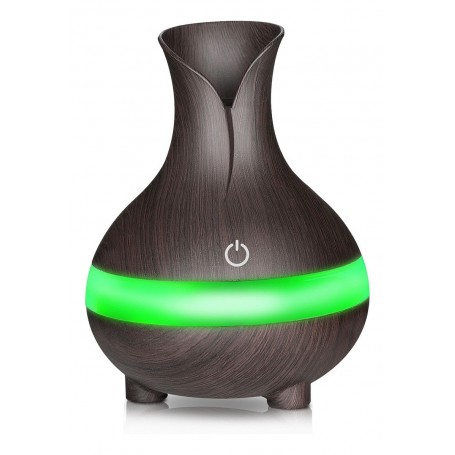 HUMIDIFICADOR MADERA GRANDE VAPORIZADOR AROMATERAPIA ULTRASONICO VIR1595 7 LEDS COLOR HUMIFICADOR