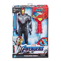 FIGURA AVENGERS IRON MAN POWER FX SONIDO MARVEL 30CM INTERACTIVO ORIGINAL TITAN HERO SERIES HASBRO