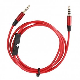 CABLE DE AUDIO AUXILIAR CON MICROFONO MINIPLUG 3.5 M A MINIPLUG 3.5 M 1MTS PARA AURICULAR