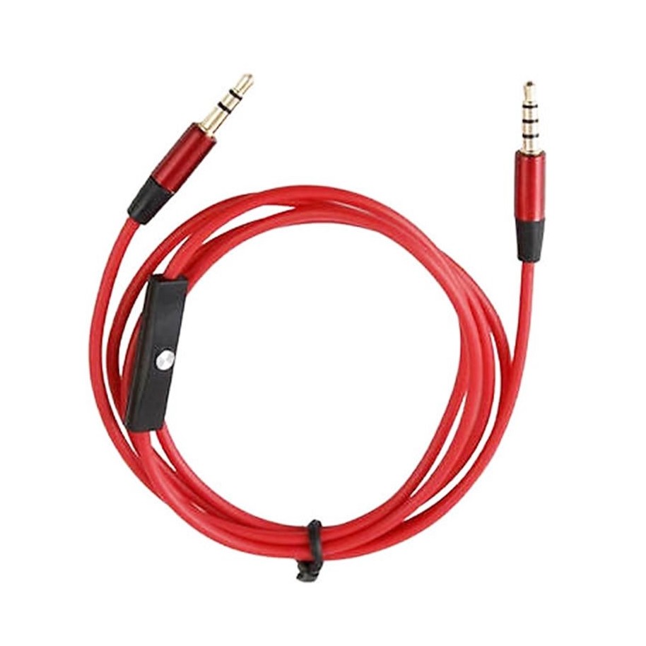 Cable De Audio Auxiliar Con Microfono Miniplug 3.5 M A Miniplug 3.5 M 1Mts  Para Auricular