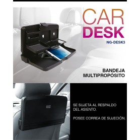 BANDEJA PARA AUTO SOPORTE TABLET APOYA VASO NOGA CAR DESK3