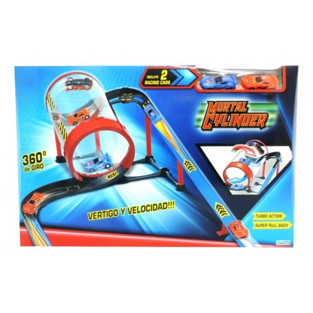 PISTA DE ACROBACIAS TRACK RACING 57 PIEZAS CON 2 AUTOS Y ACCESORIOS 360 GRADOS