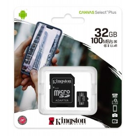 MEMORIA MICRO SD 32GB CLASE 10 CANVAS SELECT 100MB/S KINGSTON