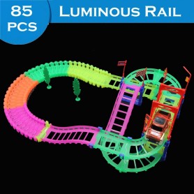 Pista Luminosa De Autos Luminous Rail Bo Serie 85 Piezas Education Diy Set