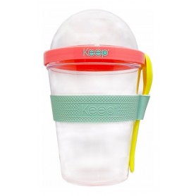 Keep Yogurtera Vaso Frutas Cereales Cuchara 450Ml Varios Colores Silicona Libre De Bpa Gimnasio