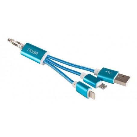 CABLE NOGA LLAVERO USB A MICRO Y LIGHTNING IPHONE K31