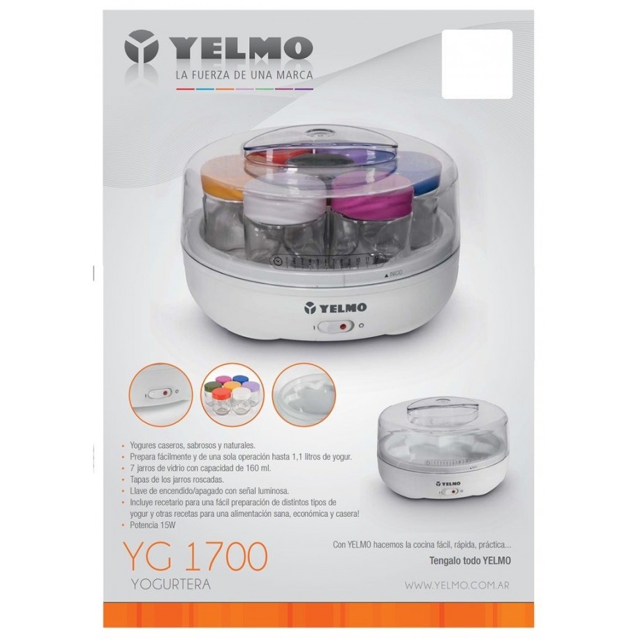 Yogurtera Yelmo 7 Jarros De Vidrio Recetario Yg1700