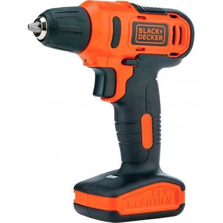 TALADRO ATORNILLADOR INALAMBRICO BLACK AND DECKER 12V LD12 BATERIA LITIO + ACCESORIOS MALETIN SMART DURLOCK MADERA