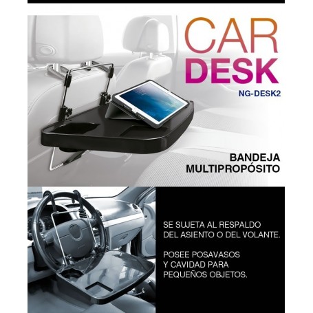 BANDEJA PARA AUTO SOPORTE TABLET APOYA VASO NOGA CAR DESK2