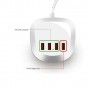 CARGADOR USB 4 PUERTOS 2.4A X3 + 1A CARGA RAPIDA WLX-T3 20W CHARGING