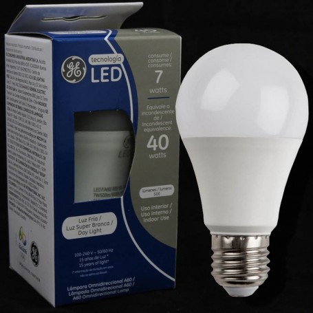 Lampara Bulbo Led Rosca E27 7W Luz Dia General Electric