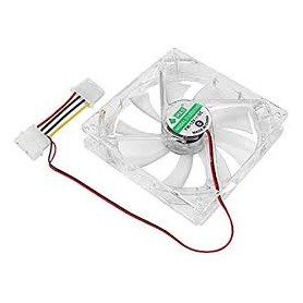 COOLER VENTILADOR 120X120X25 ACRILICO TRANSPARENTE CON LUZ 120MM CONECTOR MOLEX HW12X01