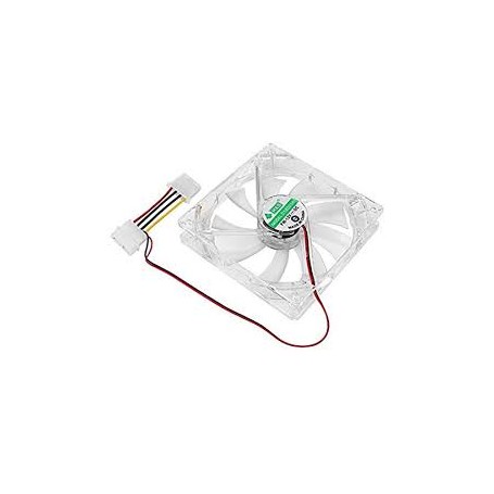 COOLER VENTILADOR 120X120X25 ACRILICO TRANSPARENTE CON LUZ 120MM CONECTOR MOLEX HW12X01