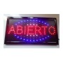 CARTEL LED GRANDE COLORES LUMINOSO ABIERTO 50 X 26 PUBLICIDAD 220V 6W ECO SMART