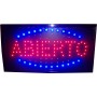 CARTEL LED GRANDE COLORES LUMINOSO ABIERTO 50 X 26 PUBLICIDAD 220V 6W ECO SMART