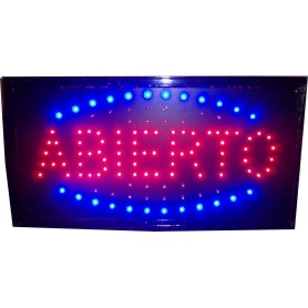 CARTEL LED GRANDE COLORES LUMINOSO ABIERTO 50 X 26 PUBLICIDAD 220V 6W ECO SMART