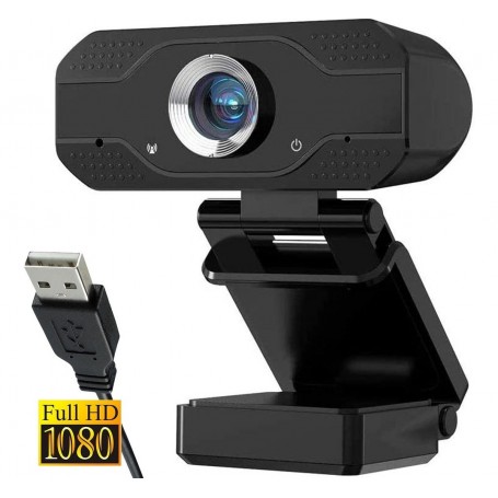 WEB CAM FULL HD 1080P USB CON MICROFONO VIDEO SKYPE ZOOM WIN 10/8/7/XP NAXIDO