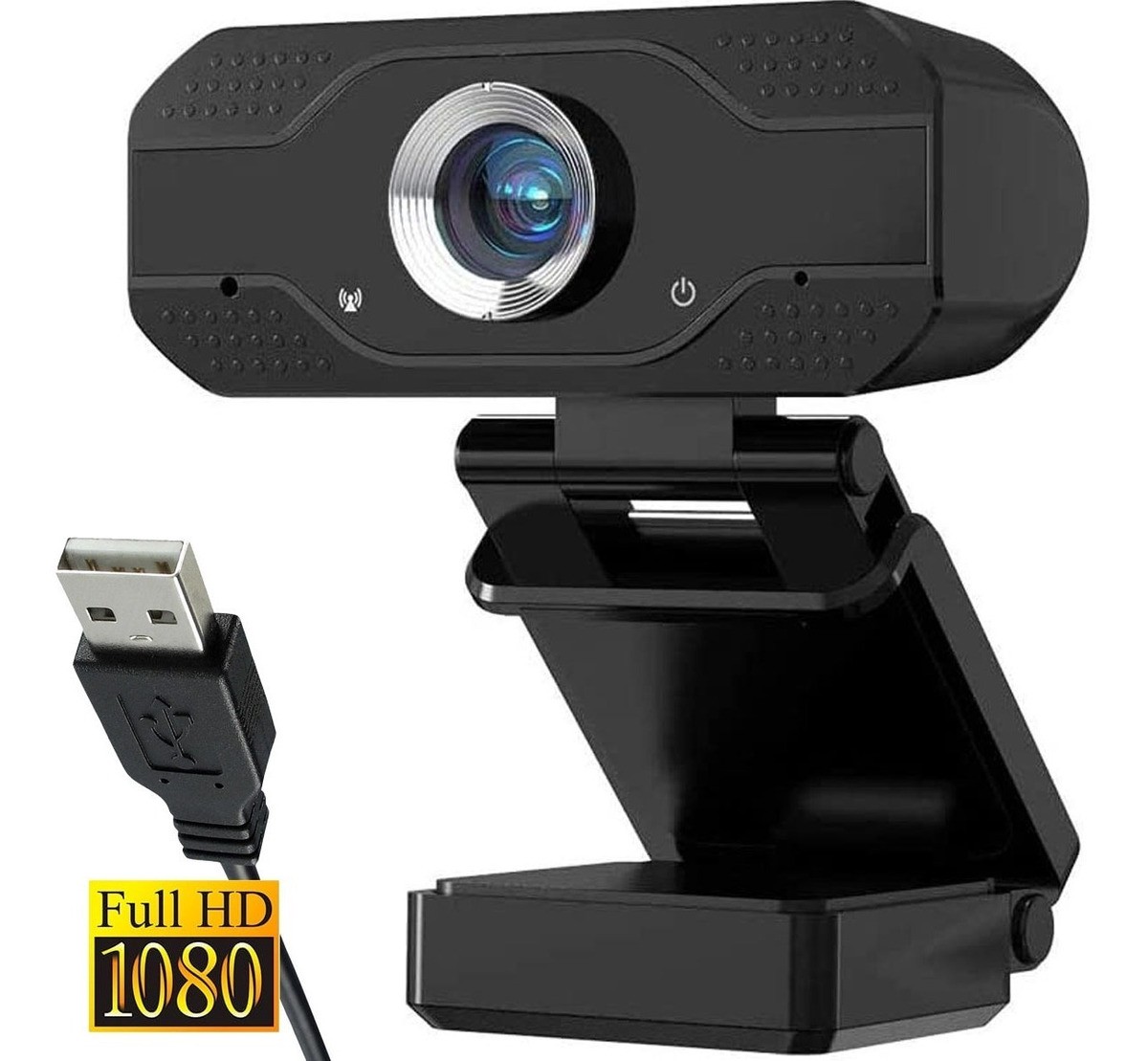 Webcam Camara Web Para Pc Full Hd 1080p Con Microfono Noga E Color Negro